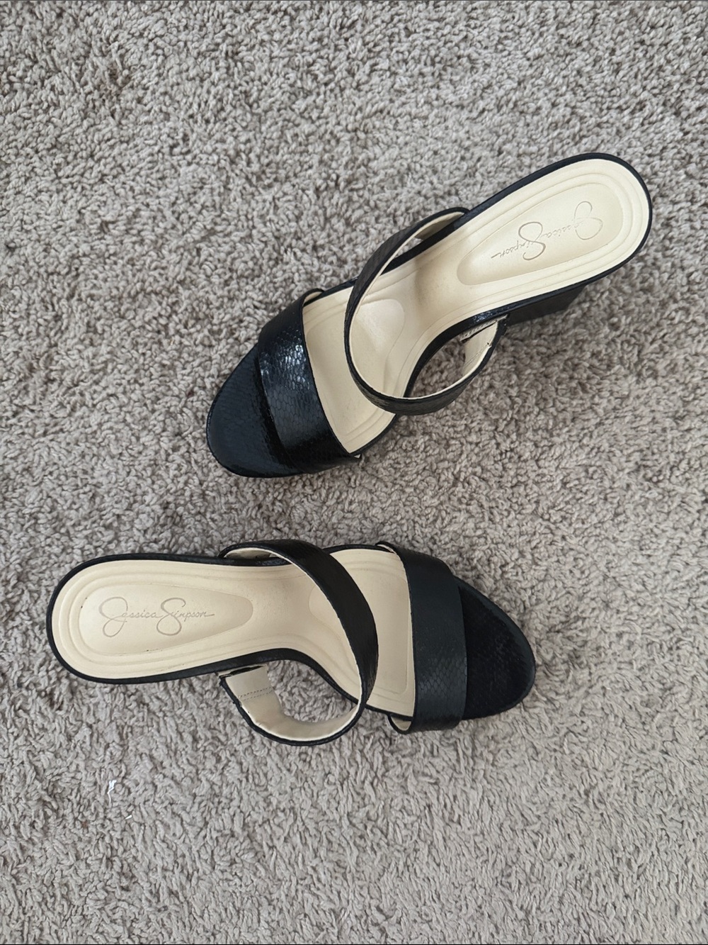 LAST ACT: Jessica Simpson Black Heels Sleek Slip-On Design